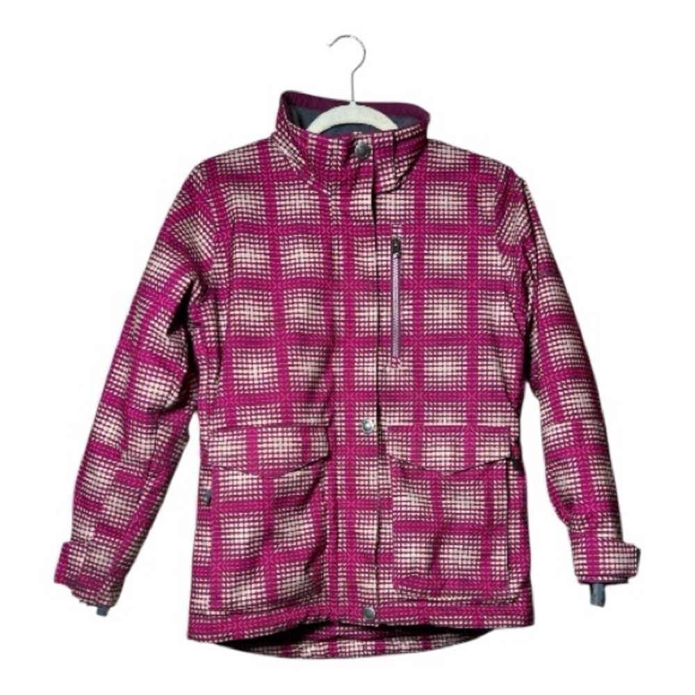 Boulder LG Gear Cozy Kids' Pink and White Checkered Puffer Snowboarding Jacket
